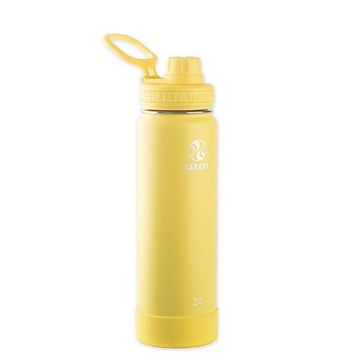 slide 1 of 7, Takeya Actives Insulated Stainless Steel Water Bottle with Spout Lid - Canary, 24 oz