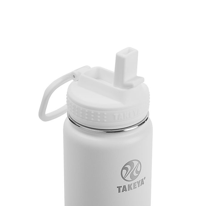 slide 2 of 4, Takeya Actives Insulated Stainless Steel Water Bottle with Straw Lid - Arctic White, 24 oz