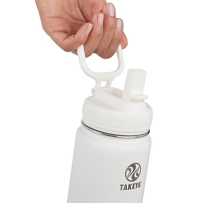 slide 4 of 4, Takeya Actives Insulated Stainless Steel Water Bottle with Straw Lid - Arctic White, 24 oz