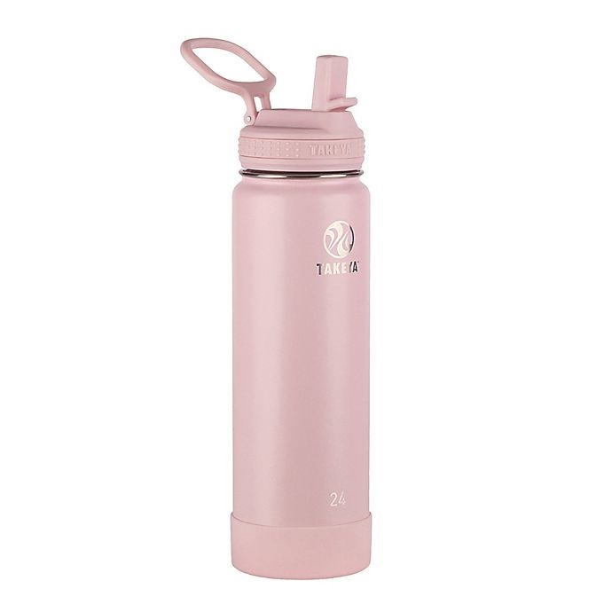 slide 2 of 6, Takeya Actives Insulated Stainless Steel Water Bottle with Straw Lid - Blush, 24 oz