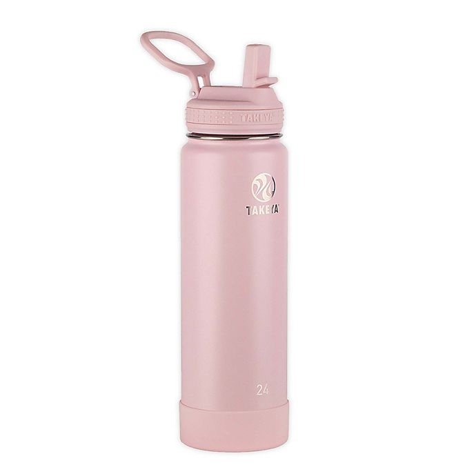 slide 1 of 6, Takeya Actives Insulated Stainless Steel Water Bottle with Straw Lid - Blush, 24 oz