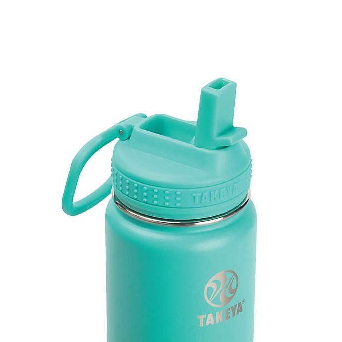 slide 2 of 4, Takeya Actives Insulated Stainless Steel Water Bottle with Straw Lid - Teal, 24 oz