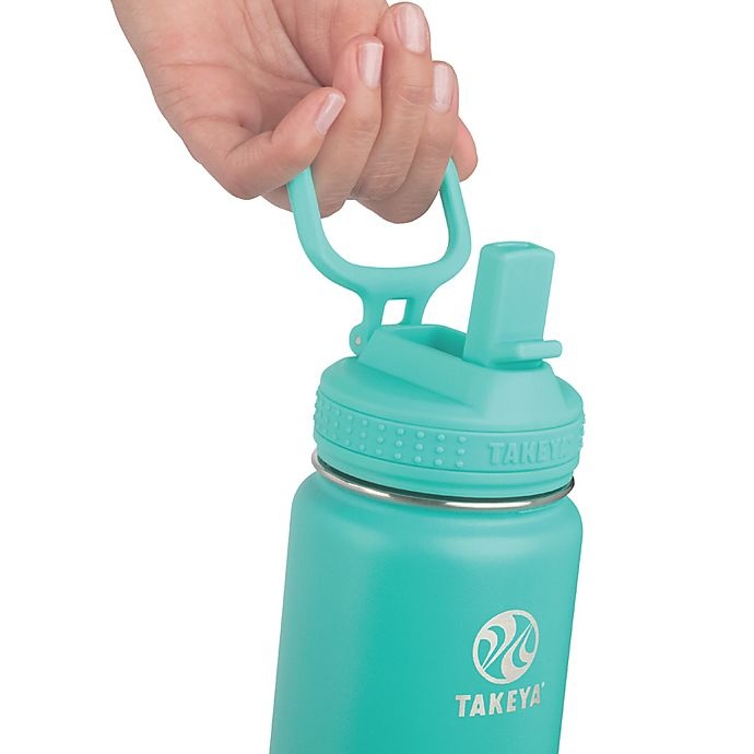 slide 4 of 4, Takeya Actives Insulated Stainless Steel Water Bottle with Straw Lid - Teal, 24 oz