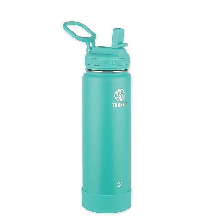 slide 1 of 4, Takeya Actives Insulated Stainless Steel Water Bottle with Straw Lid - Teal, 24 oz