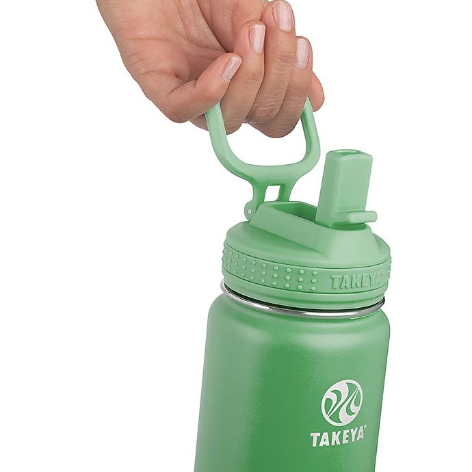 slide 4 of 4, Takeya Actives Insulated Stainless Steel Water Bottle with Straw Lid - Mint, 18 oz