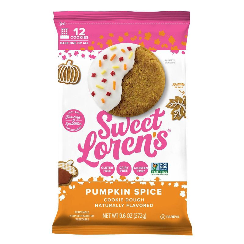 slide 1 of 5, Sweet Loren's Gluten Free Place & Bake Pumpkin Spice Cookie Dough - 9.6oz, 9.6 oz