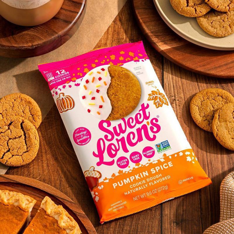 slide 3 of 7, Sweet Loren's Gluten Free Vegan Pumpkin Spice Cookie Dough - 9.6oz/12ct, 12 ct; 9.6 oz