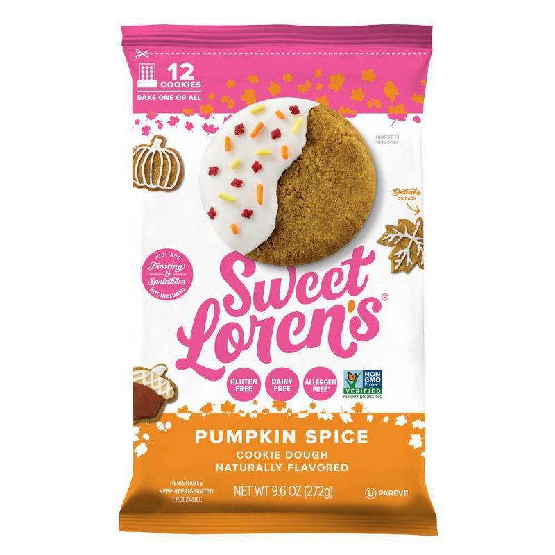 slide 1 of 7, Sweet Loren's Gluten Free Vegan Pumpkin Spice Cookie Dough - 9.6oz/12ct, 12 ct; 9.6 oz
