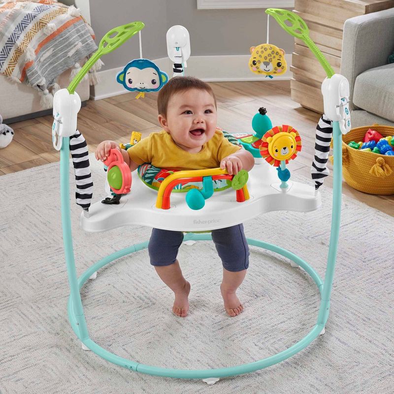 slide 2 of 6, Fisher-Price Jumping Jungle Jumperoo Baby Jumper with Lights and Sound, 1 ct
