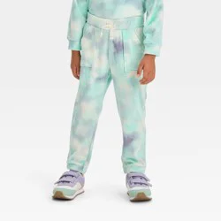 Toddler Girls' Tie-Dye Micro Fleece Pants - Cat & Jack™ Blue 4T
