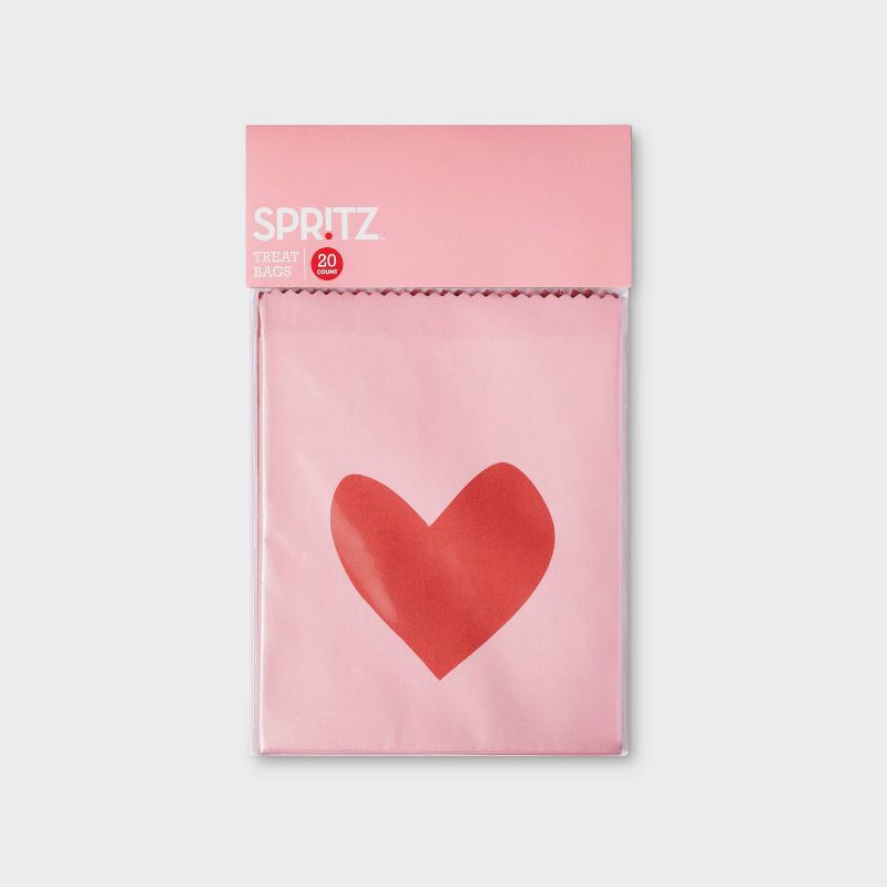 slide 3 of 3, 20ct Paper Treat Bags Red/Pink - Spritz, 20 ct