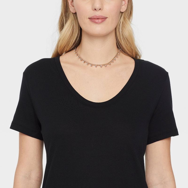 slide 2 of 5, Crystal Station Cubic Zirconia Chain Necklace - A New Day™ Gold: Steel, Lobster Claw Clasp, 3 Inch Extender, 1 ct