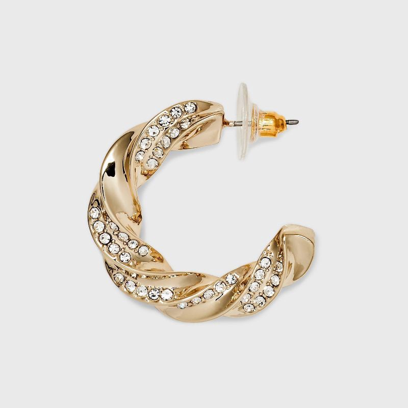 Twisted Crystal Hoop Earrings A New Day Gold 1 ct Shipt