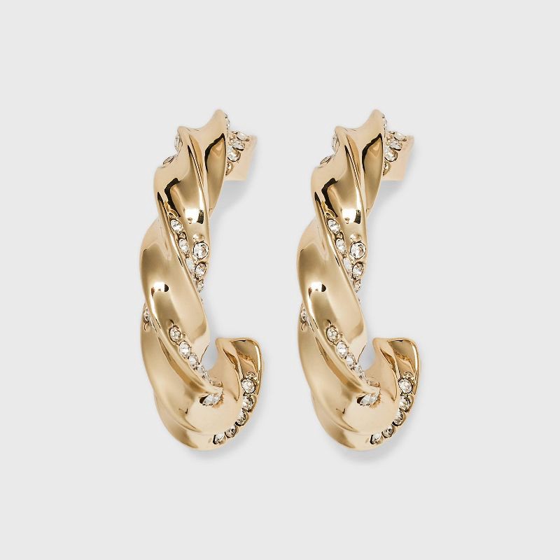 Twisted Crystal Hoop Earrings A New Day Gold 1 ct Shipt