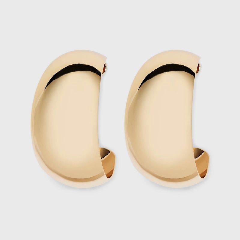 slide 1 of 17, Thin Smooth Medium Hoop Earrings - A New Day™ Gold, 1 ct