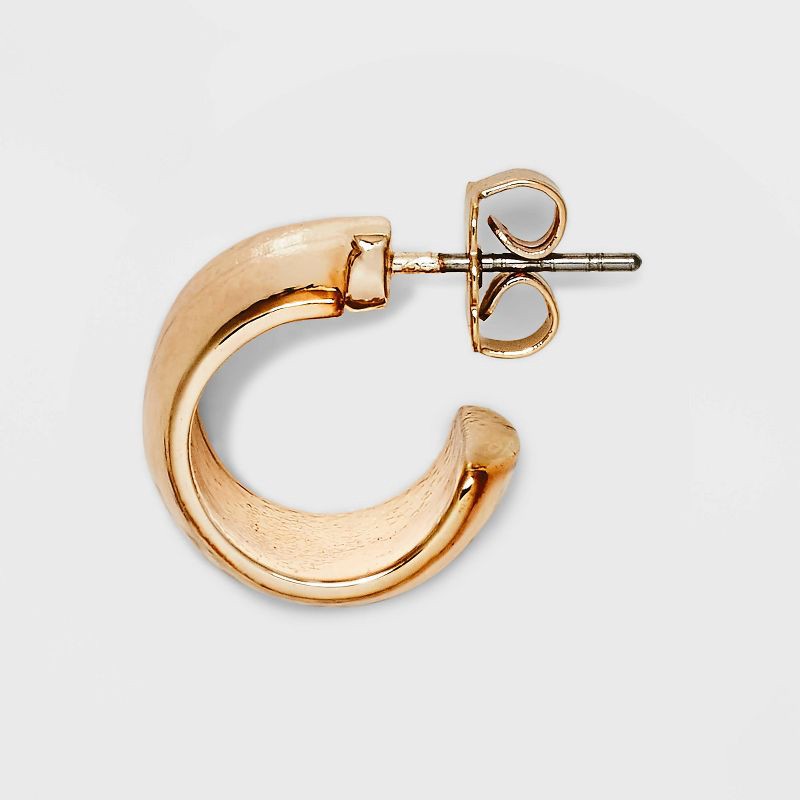 slide 3 of 3, Small Open Hoop Earrings - A New Day™ Gold: Nickel-Free, Zinc Material, Post Closure, 1 ct