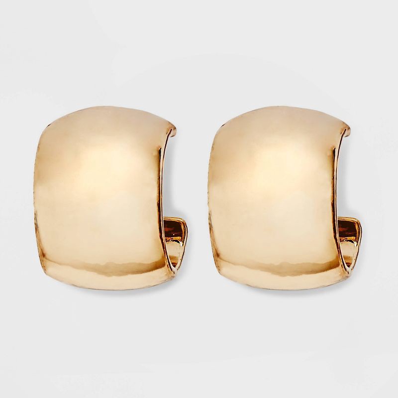 slide 1 of 3, Small Open Hoop Earrings - A New Day™ Gold: Nickel-Free, Zinc Material, Post Closure, 1 ct