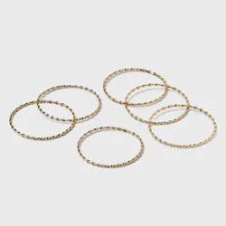 Twisted Bangle Bracelet Set 6pc - A New Day™ Gold: Steel Multi-Strand Pull-On Design, One Size Fits Most