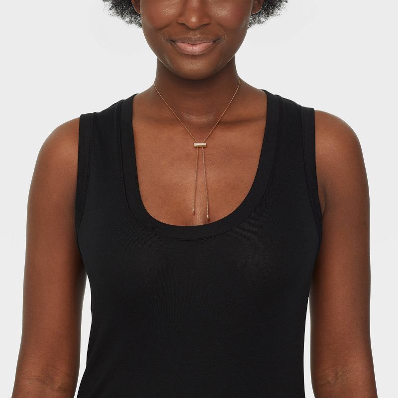 slide 2 of 4, Slider Bar Bolo Tie Y-Line Necklace - Universal Thread™ Gold: Lobster Claw Clasp, 18" Length, Recycled Brass, 1 ct