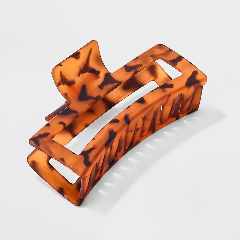 slide 1 of 2, Jumbo Matte Tort Claw Hair Clip - Universal Thread™ Brown: Tortoise Print Styling Accessory, 1 ct