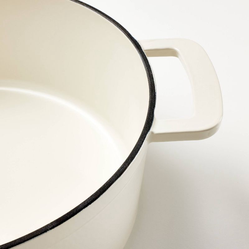 slide 4 of 6, 5.5qt Enamel Dutch Oven Cream - Figmint™, 5.5 qt