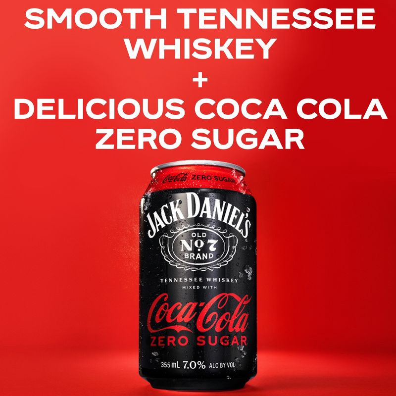 slide 3 of 12, Jack Daniel's Jack & Coke Zero RTD - 4pk/355ml Cans, 4 ct; 355 ml