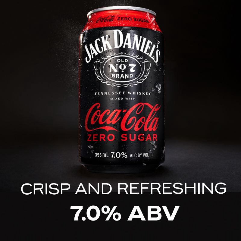 slide 5 of 12, Jack Daniel's Jack & Coke Zero RTD - 4pk/355ml Cans, 4 ct; 355 ml
