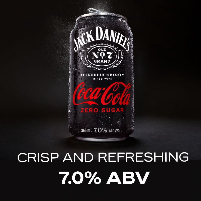 slide 6 of 11, Jack Daniel's Jack & Coke Zero RTD - 4pk/355ml Cans, 4 ct; 355 ml