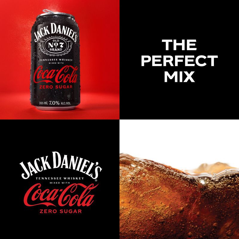 slide 7 of 11, Jack Daniel's Jack & Coke Zero RTD - 4pk/355ml Cans, 4 ct; 355 ml