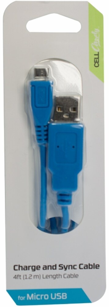 slide 1 of 1, CELLCandy Tropical Blue Charge and Sync Micro-USB Cable, 4 ft