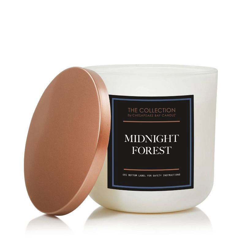 slide 3 of 5, 2-Wick White Glass Midnight Forest Lidded Jar Candle 12oz - The Collection by Chesapeake Bay Candle, 12 oz