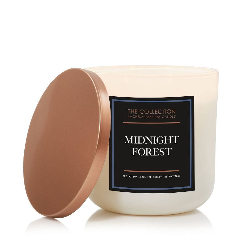 slide 5 of 5, 2-Wick White Glass Midnight Forest Lidded Jar Candle 12oz - The Collection by Chesapeake Bay Candle, 12 oz