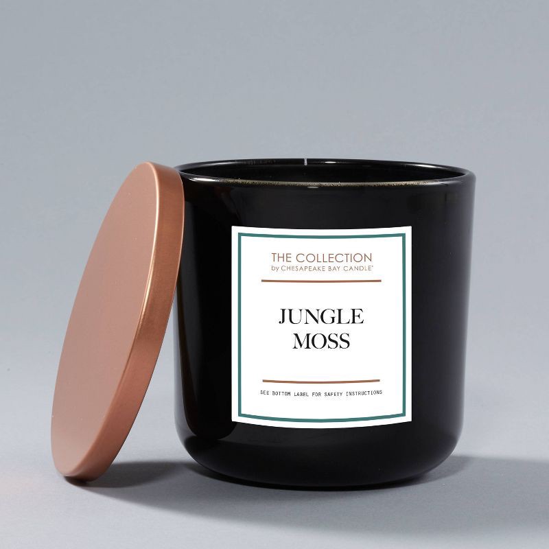 slide 4 of 5, 2-Wick Black Glass Jungle Moss Lidded Jar Candle 12oz - The Collection by Chesapeake Bay Candle, 12 oz