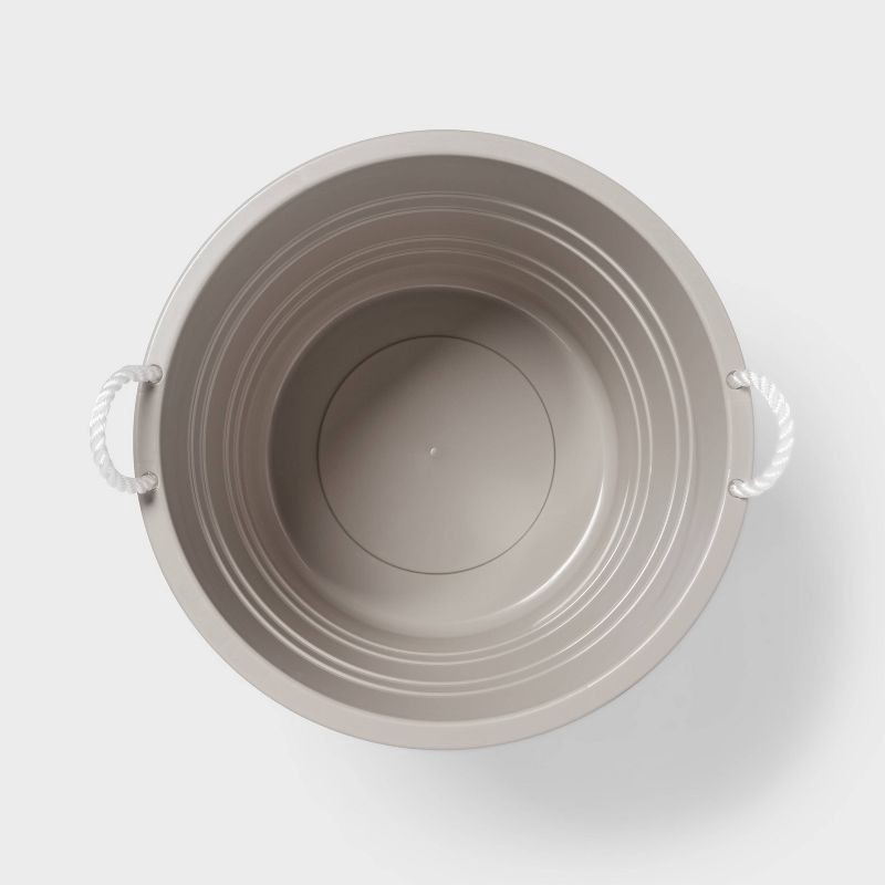 slide 3 of 3, Plastic Kids' Storage Bin with Woven Handles Gray - Pillowfort™, 1 ct