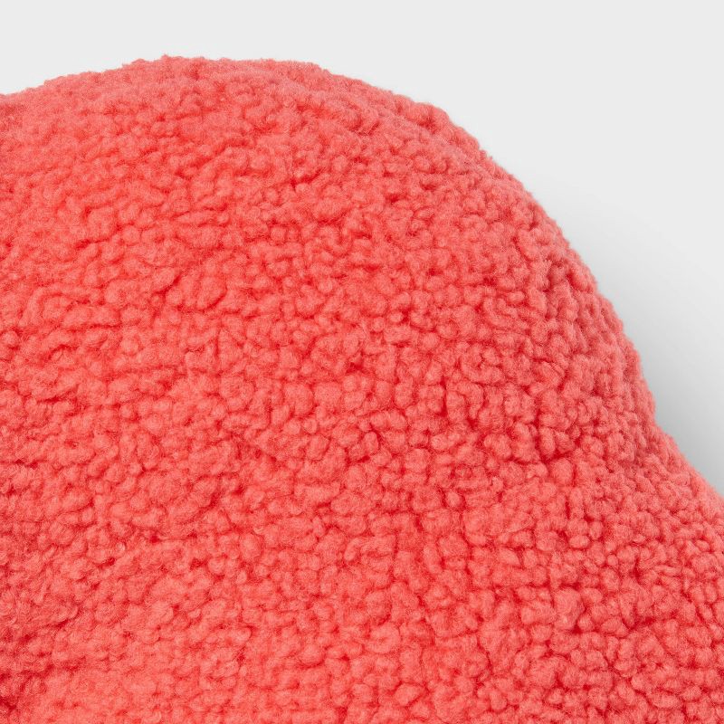 slide 4 of 4, Flower Boucle Kids' Decorative Pillow Coral Red - Pillowfort™, 1 ct