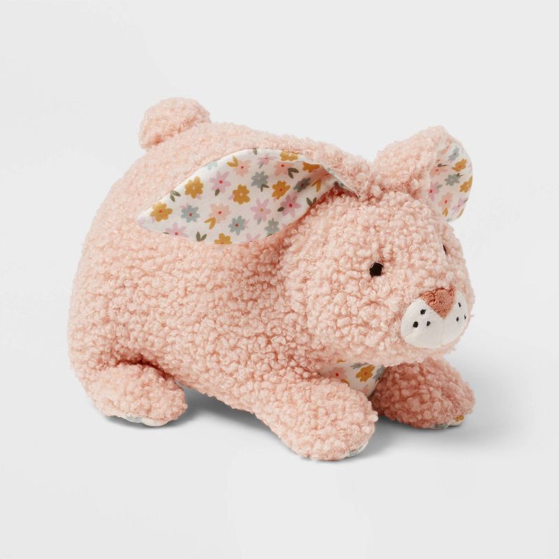 slide 1 of 3, Kids' Mini Plush Figural Pillow Bunny Pink - Pillowfort™, 1 ct