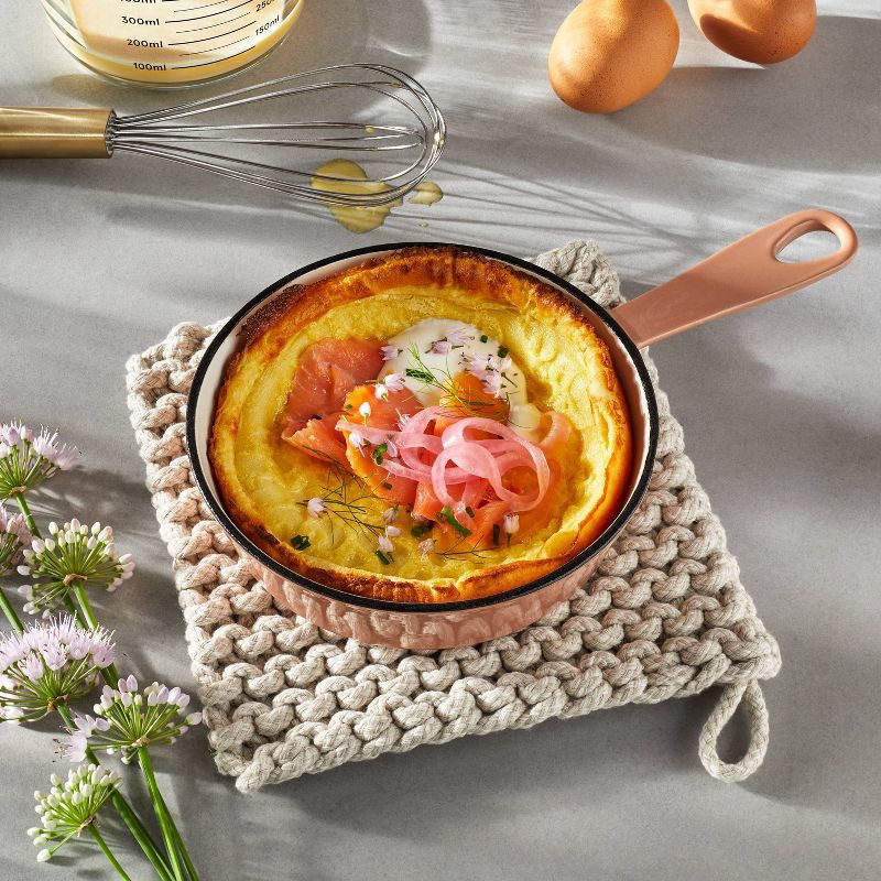 slide 2 of 3, 7" Rope Trivet Marled Light Gray - Figmint™: Reversible Pot Holder, Woven Polyester, Kitchen Textile, 1 ct