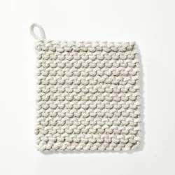7" Rope Trivet Marled Light Gray - Figmint™: Reversible Pot Holder, Woven Polyester, Kitchen Textile