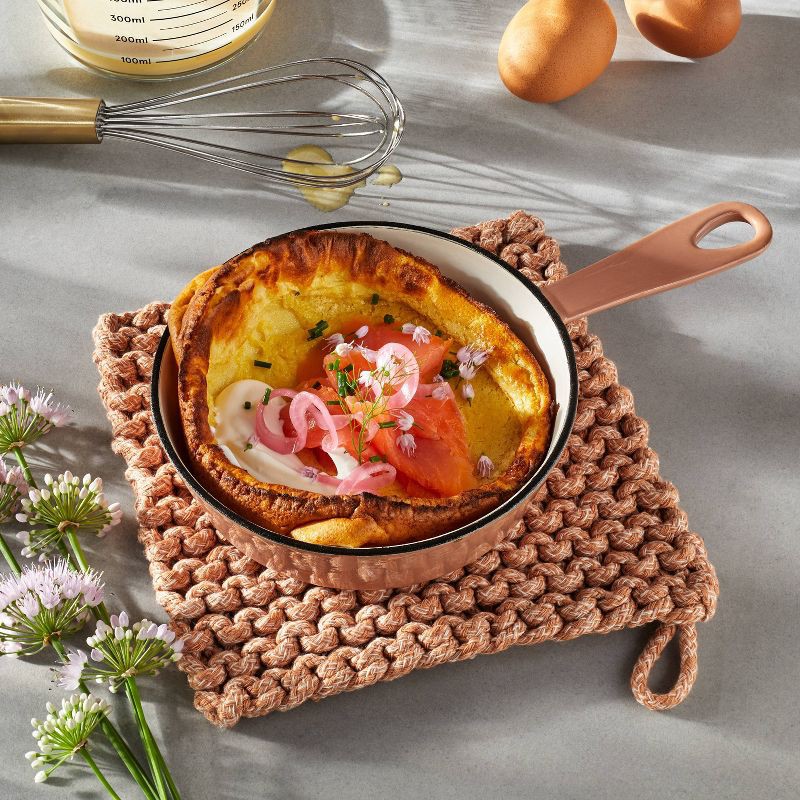 slide 2 of 3, 7" Rope Trivet Marled Terracotta Orange - Figmint™: Reversible Woven Pot Holder, Kitchen Textile, Spot Clean, 1 ct