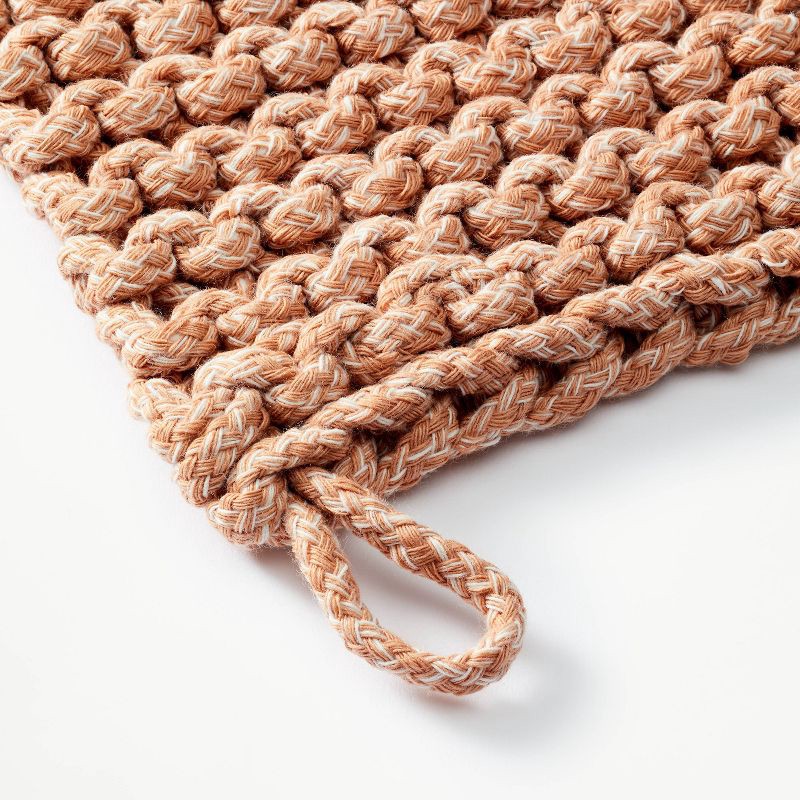slide 3 of 3, 7" Rope Trivet Marled Terracotta Orange - Figmint™: Reversible Woven Pot Holder, Kitchen Textile, Spot Clean, 1 ct