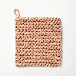7&quot; Rope Trivet Marled Terracotta Orange - Figmint™: Reversible Woven Pot Holder, Kitchen Textile, Spot Clean