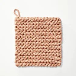 7" Rope Trivet Marled Terracotta Orange - Figmint™: Reversible Woven Pot Holder, Kitchen Textile, Spot Clean