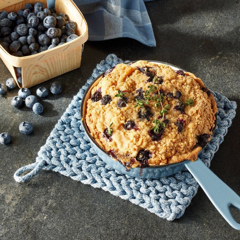 slide 2 of 4, 7" Rope Trivet Marled Blue - Figmint™: Reversible Pot Holder, Woven Kitchen Textile, Spot Clean, 1 ct