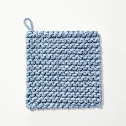 7" Rope Trivet Marled Blue - Figmint™: Reversible Pot Holder, Woven Kitchen Textile, Spot Clean