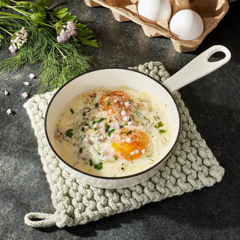 slide 2 of 3, 7" Rope Trivet Marled Sage Green - Figmint™: Reversible Woven Pot Holder, Spring Kitchen Textile, 1 ct