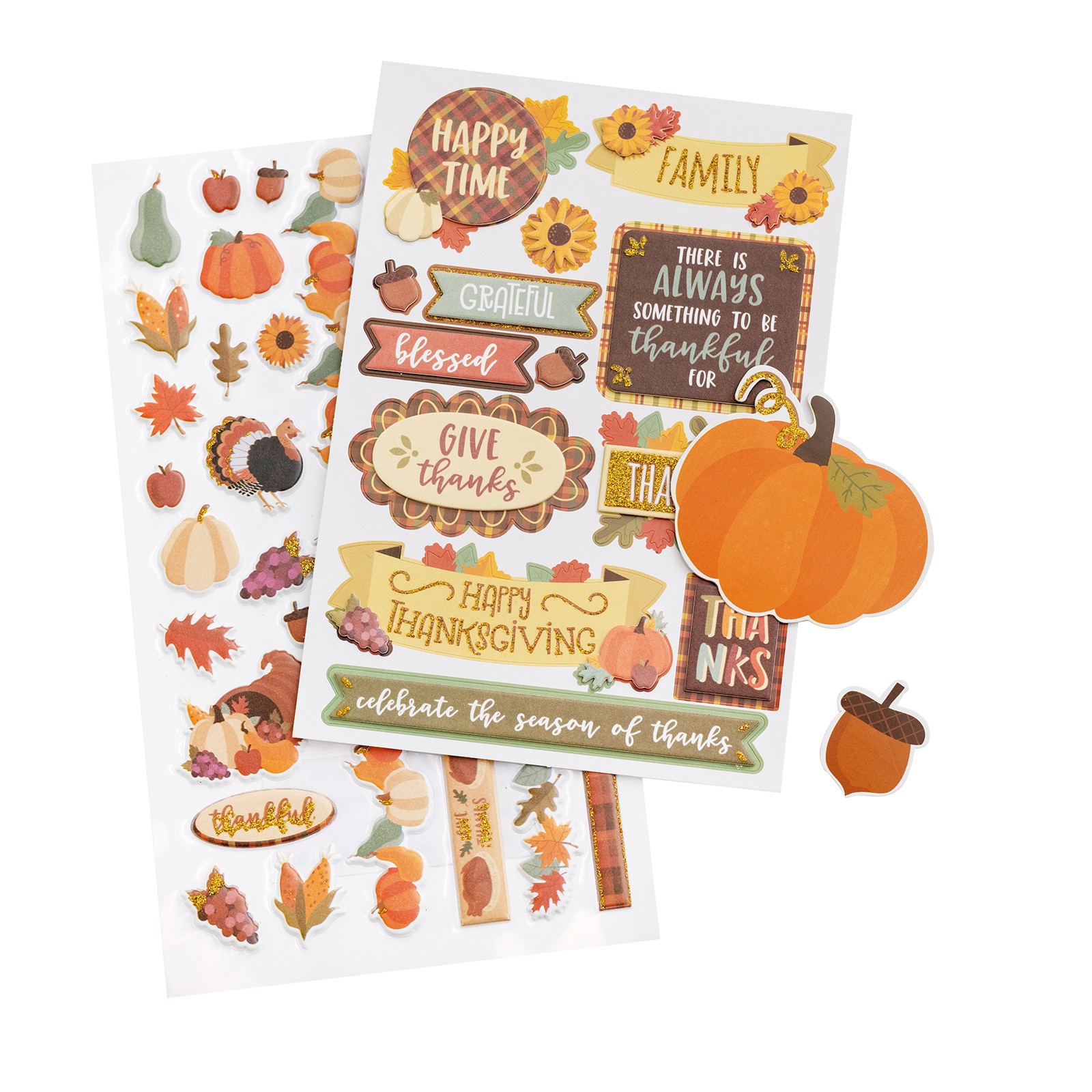slide 3 of 3, Thanksgiving Stickers By Recollections, 3.75 in x 6.75 in