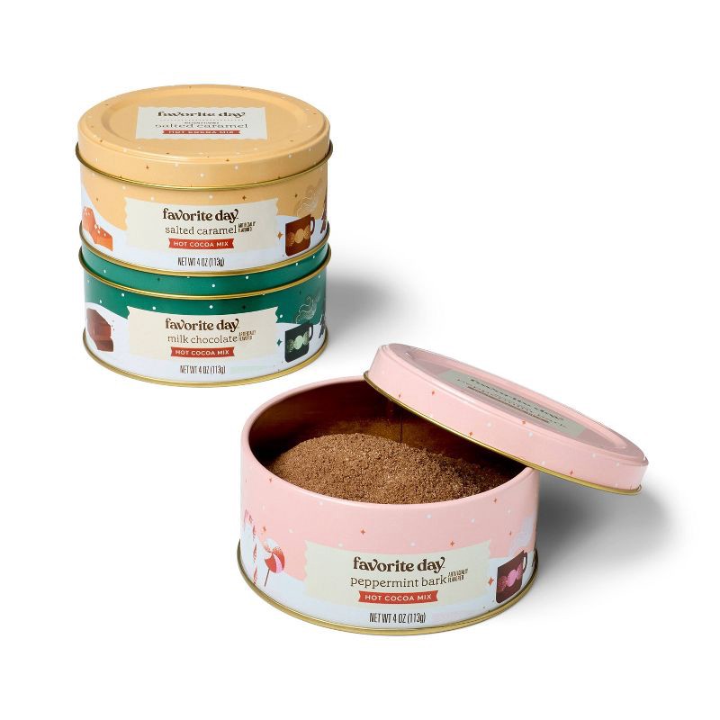 slide 2 of 4, Christmas Hot Cocoa Mix 3 Tin Set - 12oz - Favorite Day™, 12 oz