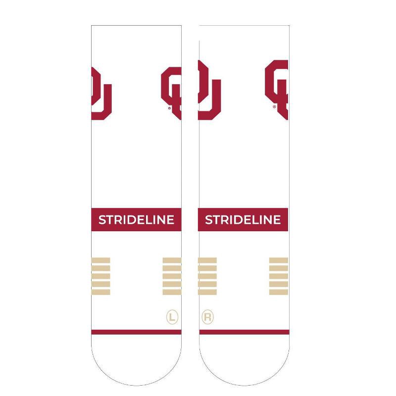 slide 2 of 2, NCAA Oklahoma Sooners Premium Knit Crew Socks - White: Cotton Ankle Apparel, 1 ct