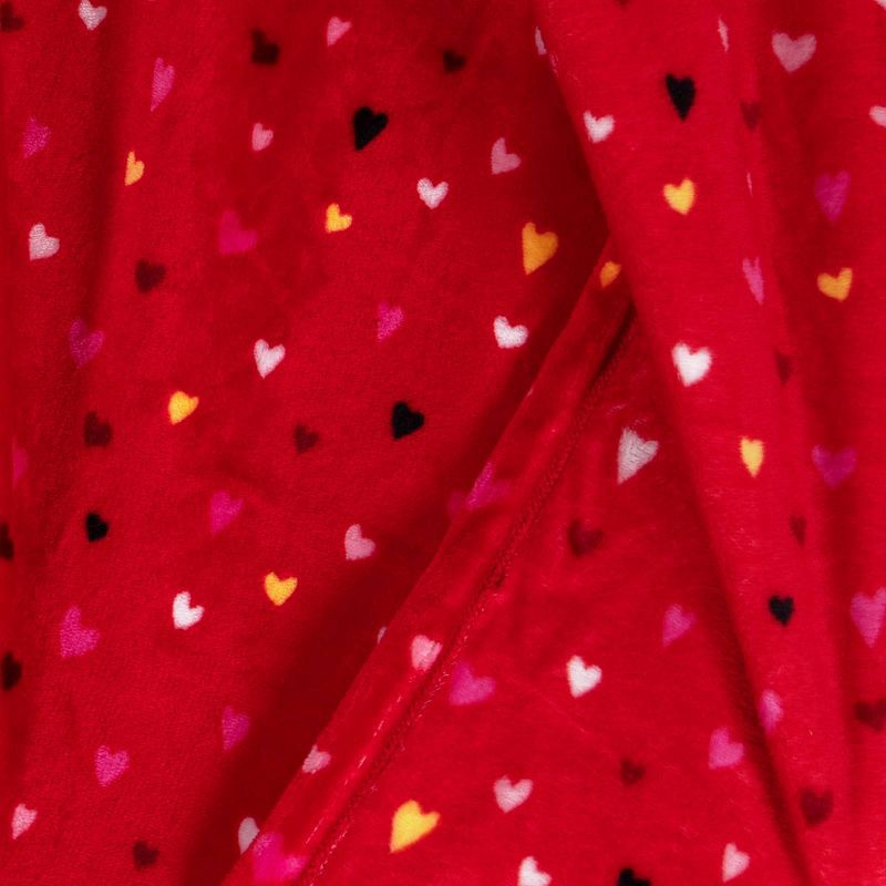 slide 4 of 4, Ditsy Hearts Printed Plush Valentine's Day Throw Blanket Red - Room Essentials, 1 ct