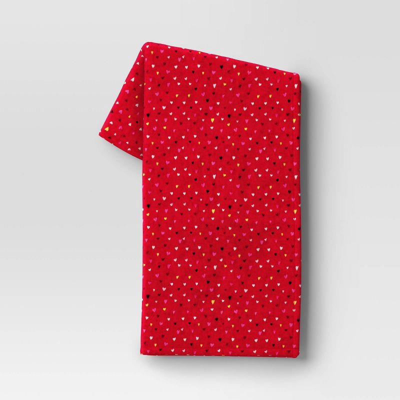 slide 1 of 4, Ditsy Hearts Printed Plush Valentine's Day Throw Blanket Red - Room Essentials, 1 ct